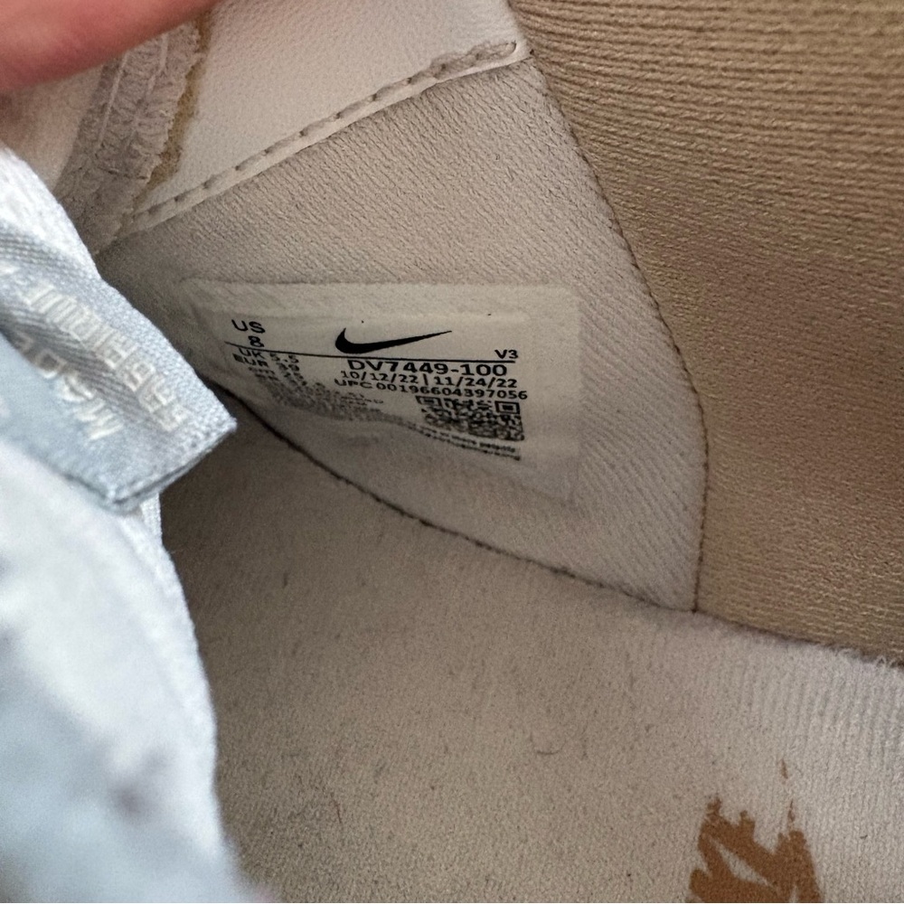 Nike White Tan & Gray Air Force Ones Size 8 - Picture 3 of 5
